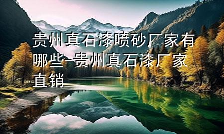 貴州真石漆噴砂廠家有哪些-貴州真石漆廠家直銷