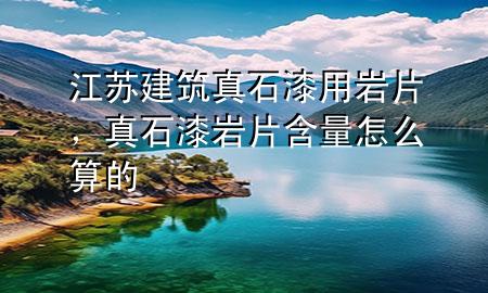 江蘇建筑真石漆用巖片，真石漆巖片含量怎么算的