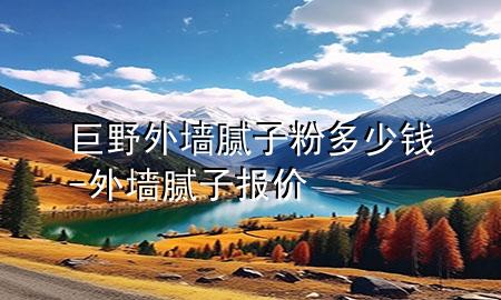 巨野外墻膩?zhàn)臃鄱嗌馘X-外墻膩?zhàn)訄髢r