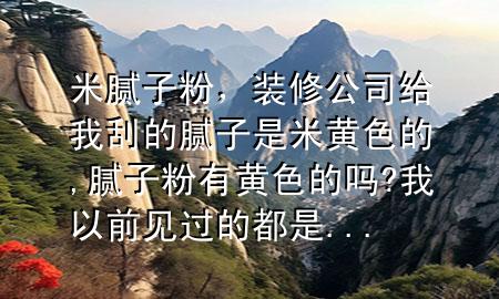 米膩子粉，裝修公司給我刮的膩子是米黃色的,膩子粉有黃色的嗎?我以前見過的都是...