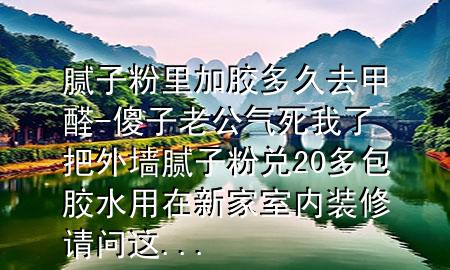 膩?zhàn)臃劾锛幽z多久去甲醛-傻子老公氣死我了把外墻膩?zhàn)臃蹆?0多包膠水用在新家室內(nèi)裝修請(qǐng)問(wèn)這...