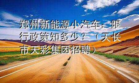 鄭州新能源小汽車：限行政策知多少？（天長市天彩集團(tuán)招聘）