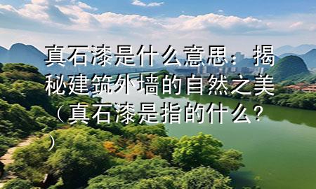 真石漆是什么意思：揭秘建筑外墻的自然之美（真石漆是指的什么?）