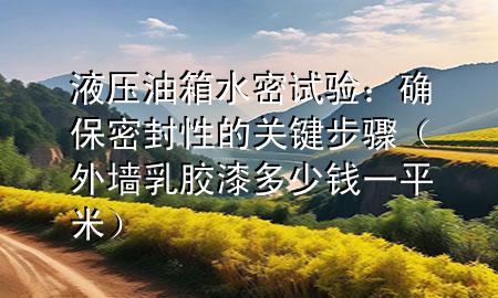 液壓油箱水密試驗：確保密封性的關(guān)鍵步驟（外墻乳膠漆多少錢一平米）