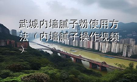 武城內(nèi)墻膩子粉使用方法（內(nèi)墻膩子操作視頻）