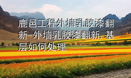 鹿邑工程外墻乳膠漆翻新-外墻乳膠漆翻新,基層如何處理