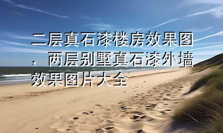 二層真石漆樓房效果圖，兩層別墅真石漆外墻效果圖片大全